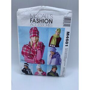 McCall's Misses Fleece Hats Scarves and Mittens Sewing Pattern M4681 - uncut